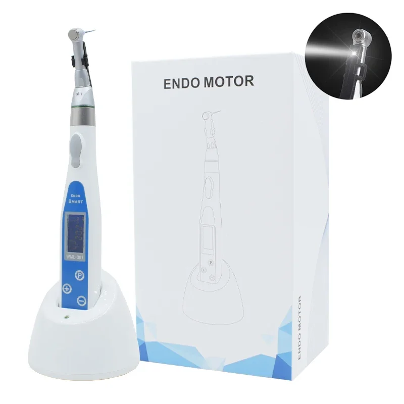 Dentals Wireless Endo Motor Smart with LED Lamp 16:1 Standard Contra Angle 9 Program Root Canal Endodontic Instrument