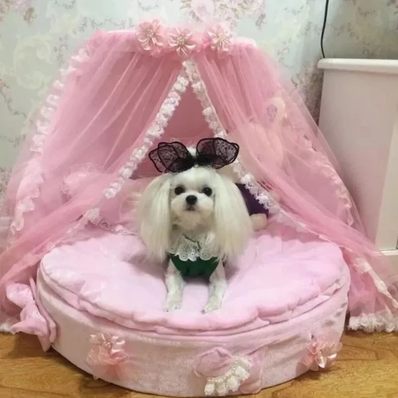 Pet Fluffy Winter Warm Luxury Princess Deluxe Bed Sofa Cozy Small Dog Cat Puppy Kitten Kennel Nest Fleece Velvet