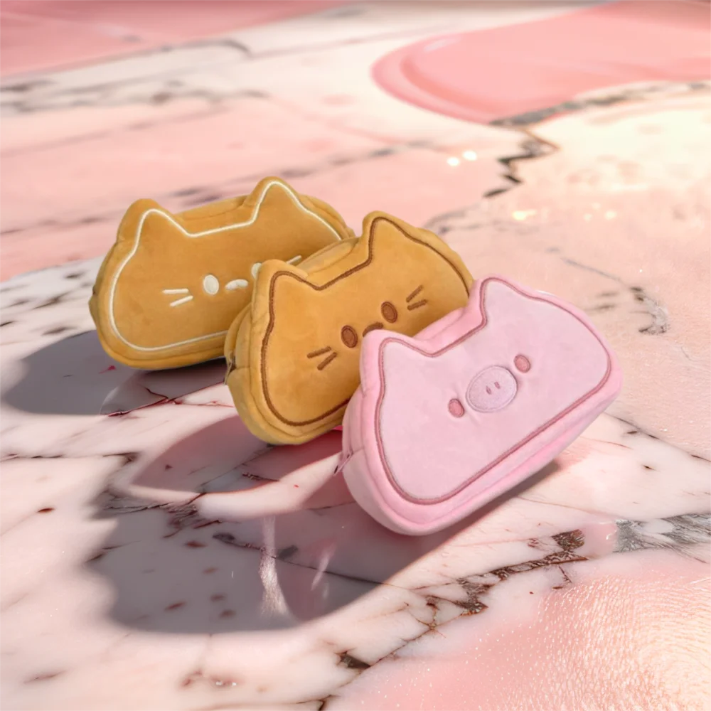 

Cute Caramel Cat Pen Case Large Capacity Plush Pen Bag School Supplies Stationery Organizer Pencil Case Birthday Gift