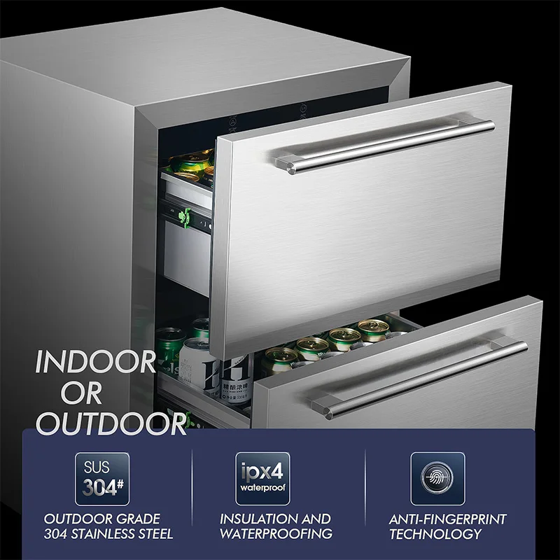 with Different Temperature 4.87 Cu.ft. Capacity Water BC-145WS Wine Refrigerator Undercounter Refrigerator 2 Drawer Refrigerator