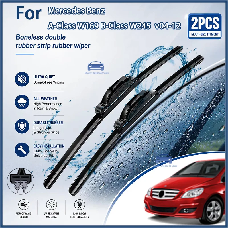 

Front Wiper Blades For Mercedes Benz A-Class W169 B-Class W245 Windshield Windscreen Window Brushes 26"+23" Modification Parts