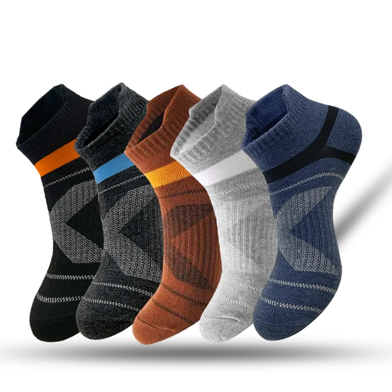 5 Pairs high quality men ankle Socks four seasons outdoor running fitness casual Cotton socks sport Short Socks for man 39-44