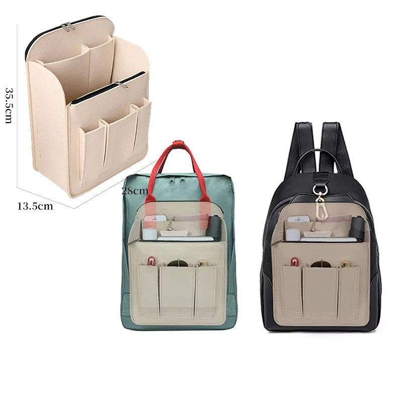 Felt Backpack Organizer Insert Bag Storage for Rucksack Handbag Shoulder Bags Women Makeup Accessories