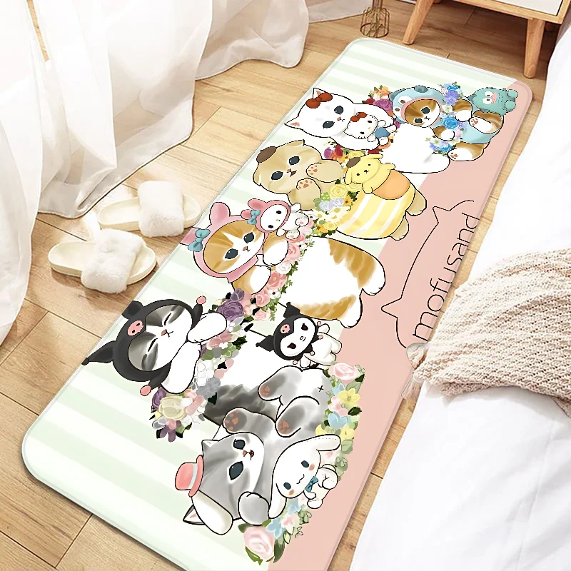 Cute Creativity Mofusands Cat  Door Mat Entrance Non-slip Washable Kitchen Carpet Living Room Hallway Rugs Bathroom Door Mats