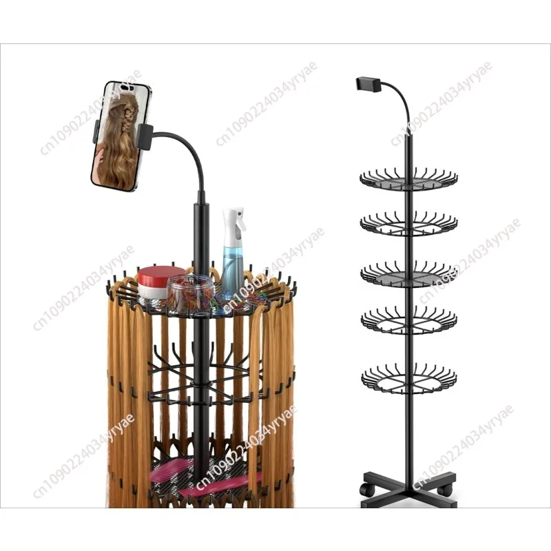 Braided Hair Rack New Standing Hair Rack with Mobile Phone Holder for Display and Separation of Hair