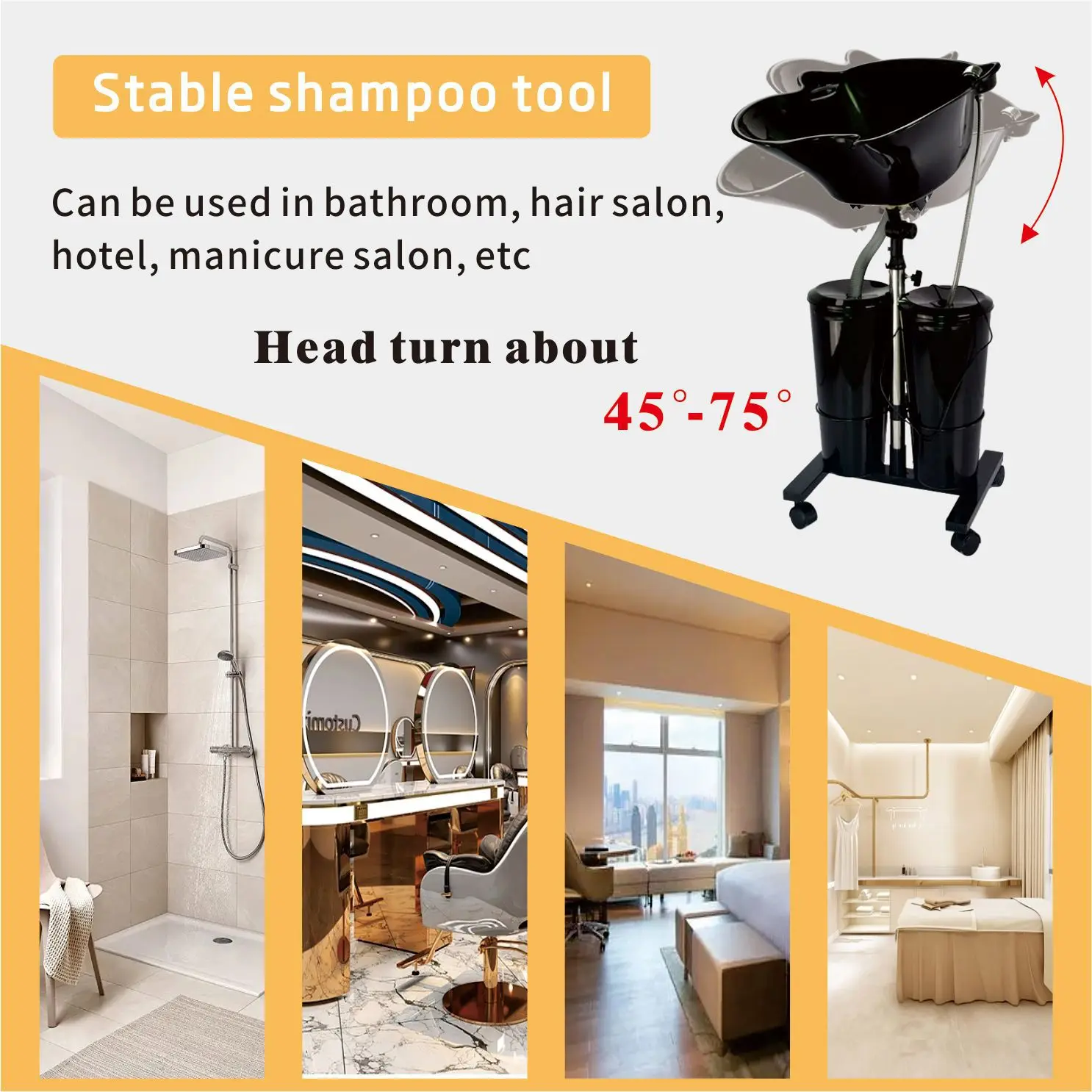 Shampoo Basin Hair Salon Vertical Thickened Double Barrel Electric Shampoo Bed Portable Movable Flush Basin