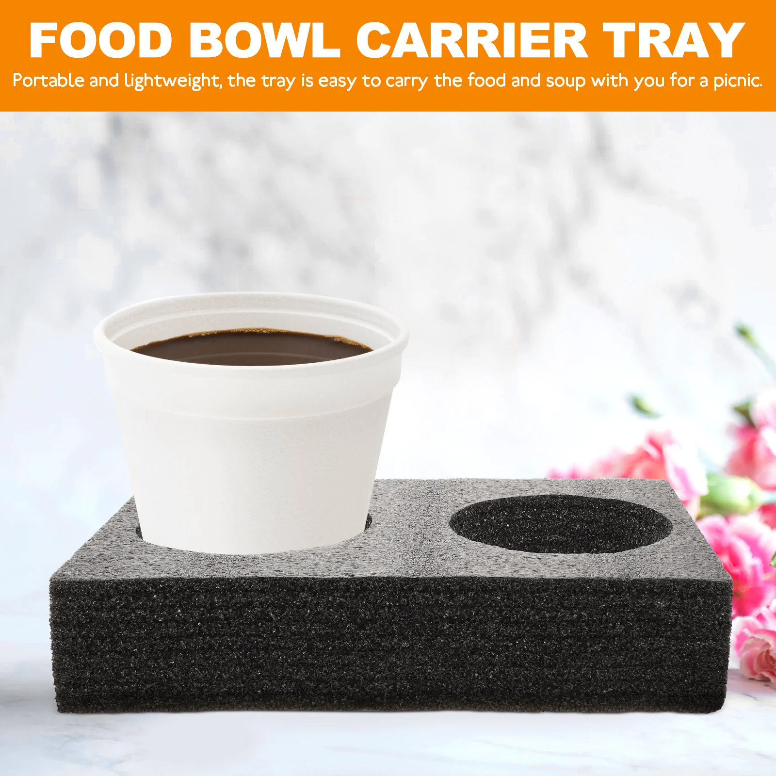 

2pcs Tray Carriers Soup Bowl Packing Holders Leak-Proof Portable Cup Bowl Fixing Stand For Takeout Picnic Office
