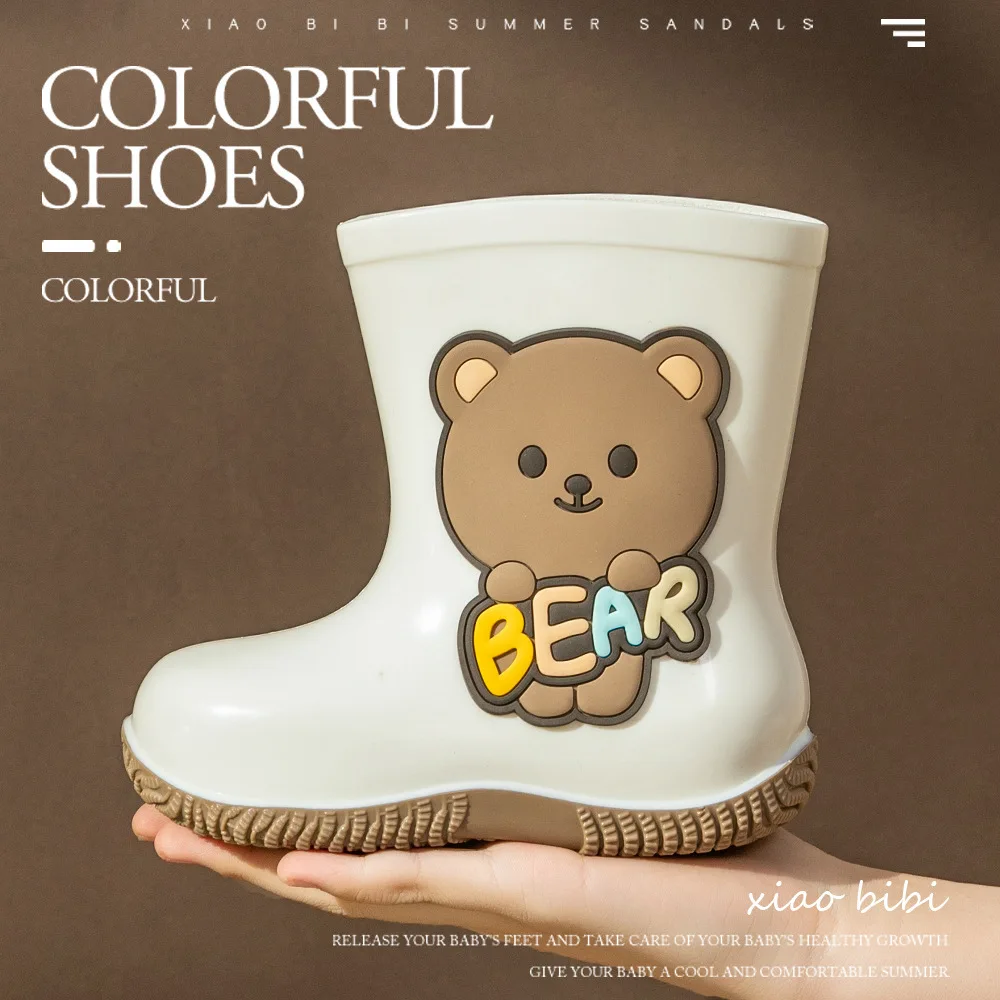 2026 Summer Kids Waterproof Rubber Rain Shoes Non Slip Comfortable Soft Wearable Daily Rain Boots For Toddler Infant Boys Girls