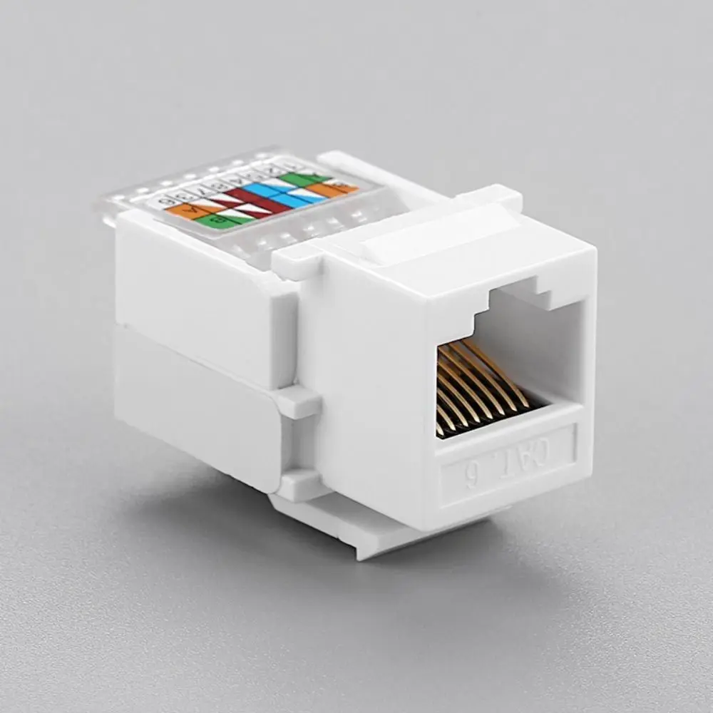 UTP Network Connector Cat5e Cat6 RJ45 Ethernet Module Tool-Less White Module Coupler Coupler Socket