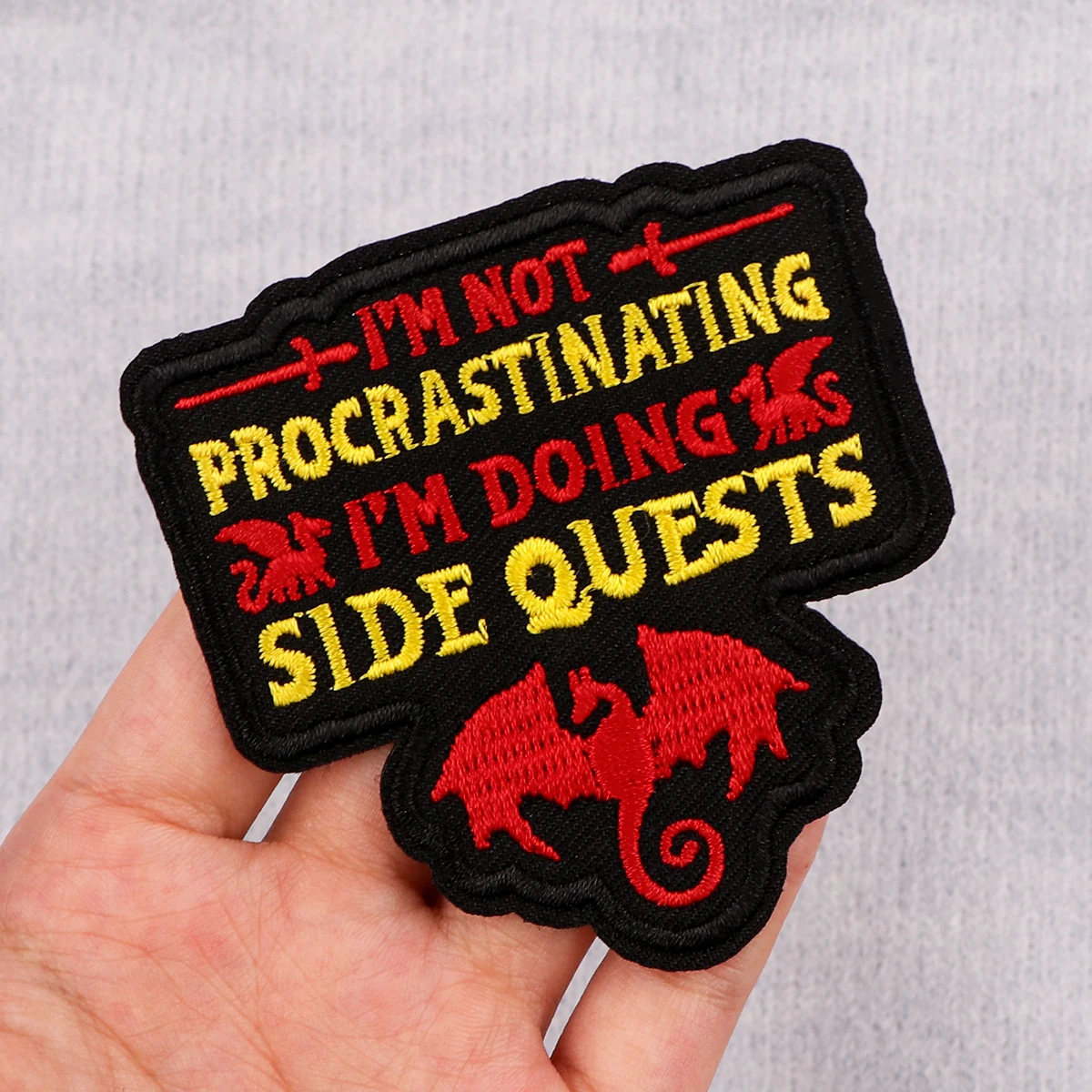 

Dragon Patches For Clothing Game Quotes Patches Appliques Iron on Badges Clothes Stickers DIY Sewing Embroideriy Stripes