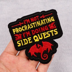 Dragon Patches For Clothing Game Quotes Patches Appliques Iron on Badges Clothes Stickers DIY Sewing Embroideriy Stripes