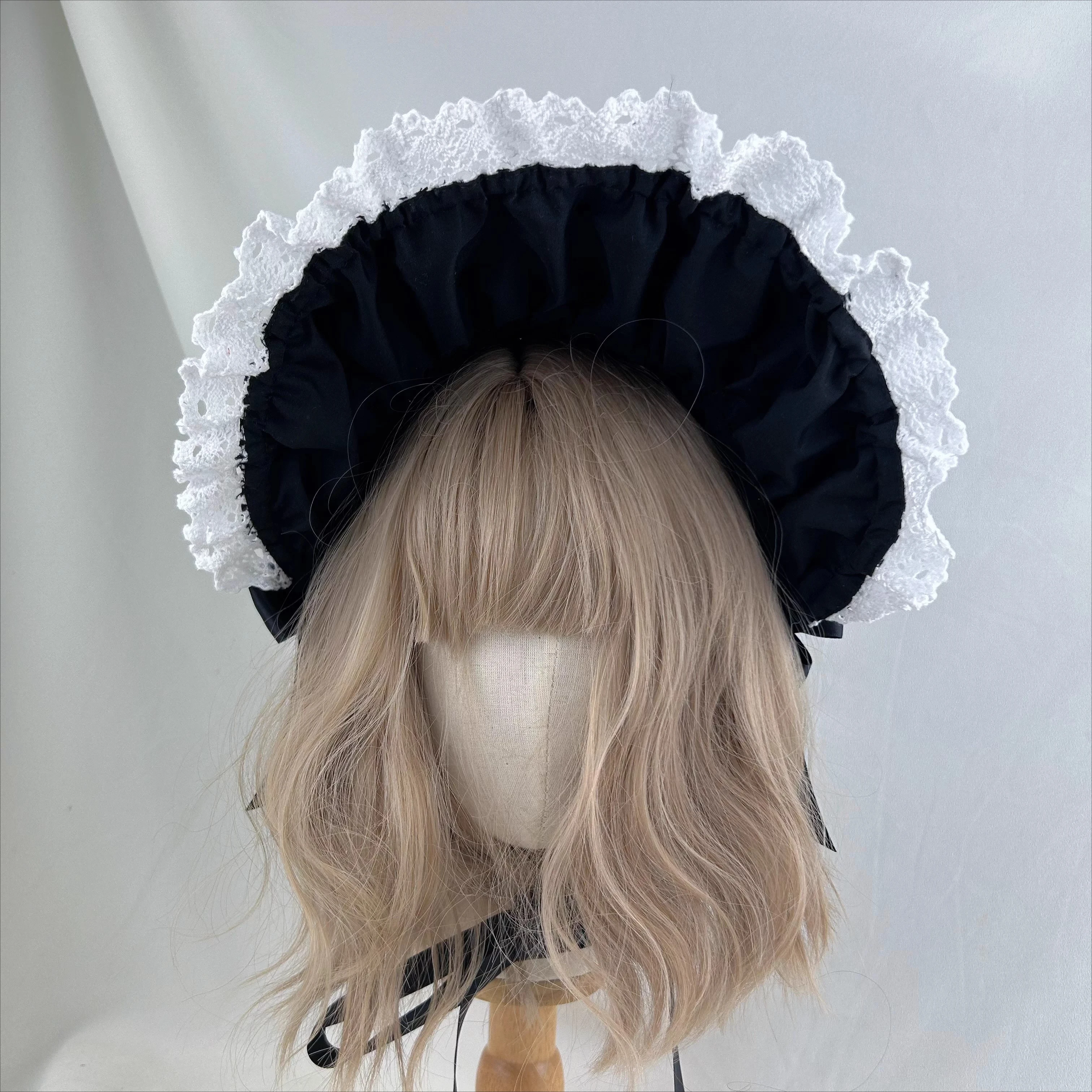 

Оригинальные шляпы ручной работы Лолита Ponet Головной убор Лолита Черная шляпа Bnt Повязка на голову