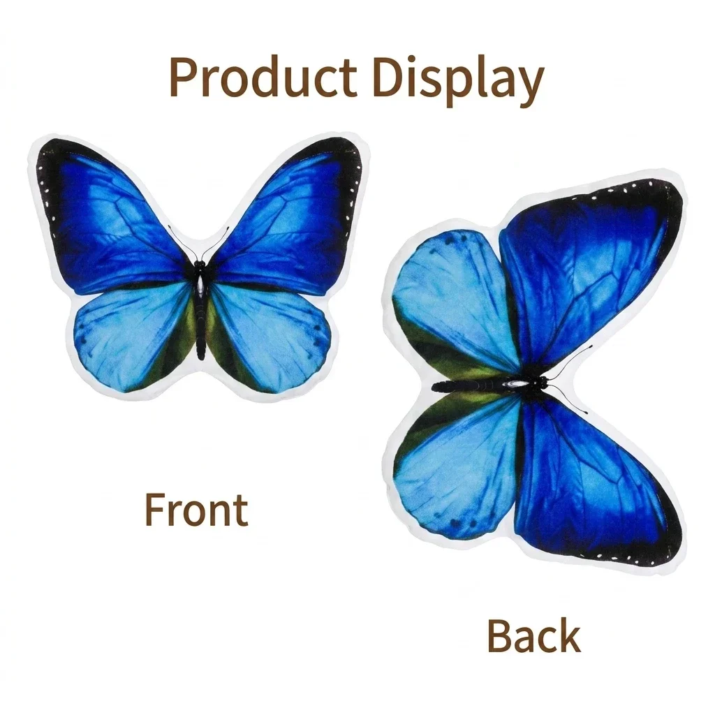 Butterfly Blue Butterfly Tropical Nature Morpho Elegant Wildlife Plush Pillow Cushion Stuffed Throw Pillow Home Decor Gift Sofa