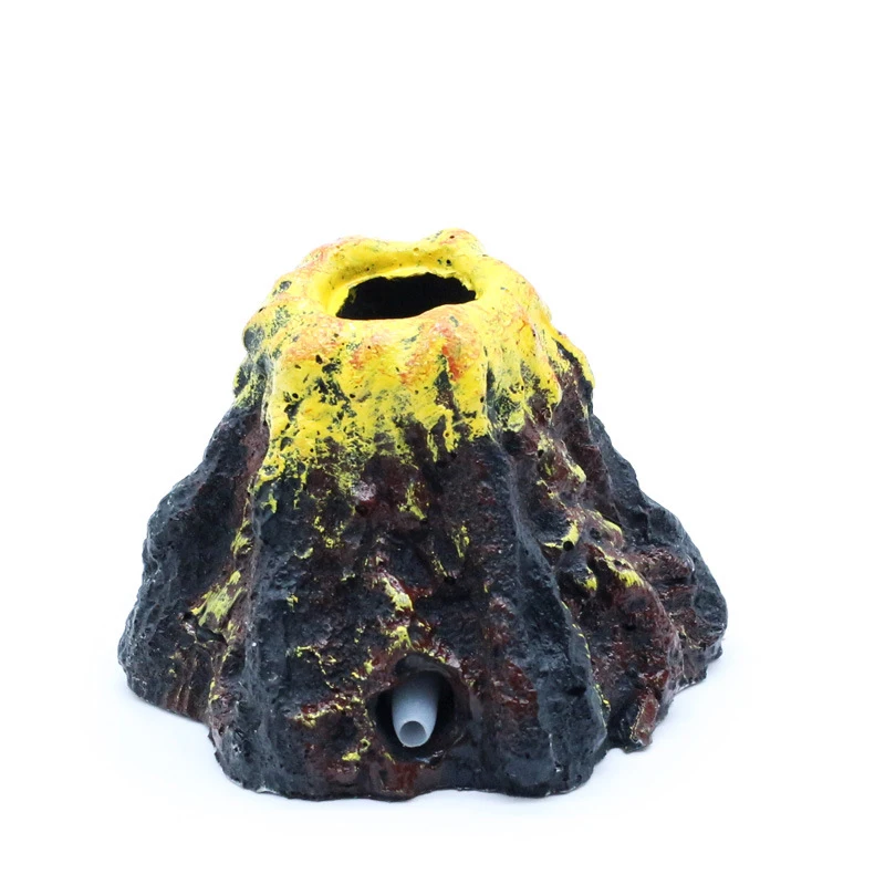 Fish Tanks Landscaping Simulation Volcano Aquarium Accessories Rockery Ornaments Aeration Pump Bubble Stone Oxygenation Tube