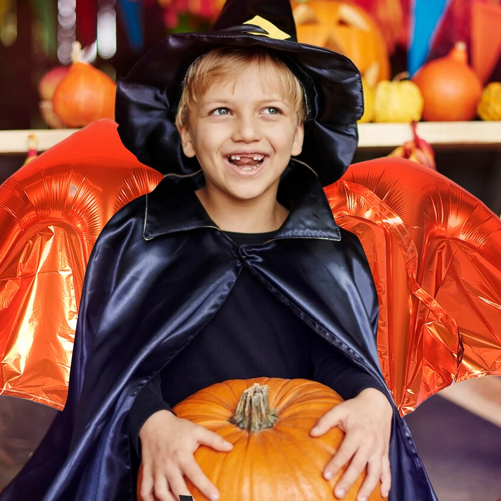 

Bat Wing Balloon Inflatable Foil Wings Halloween Party Costume Decor Vampire Prop Stage Performance Adjustable Strap