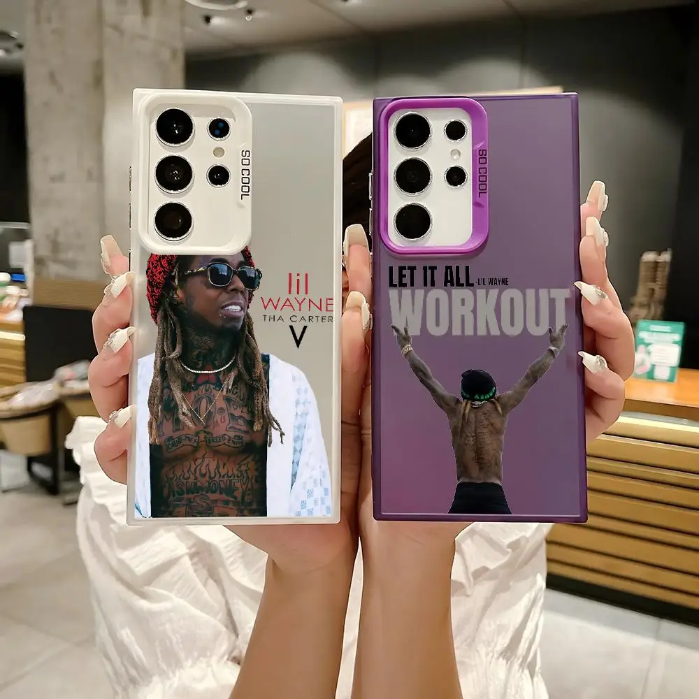 Music Rapper Lil W-Wayne Phone Case For Samsung Galaxy S25 S24 S23 S22 S21 Ultra Plus Laser Hard Colorful Matte Shockproof