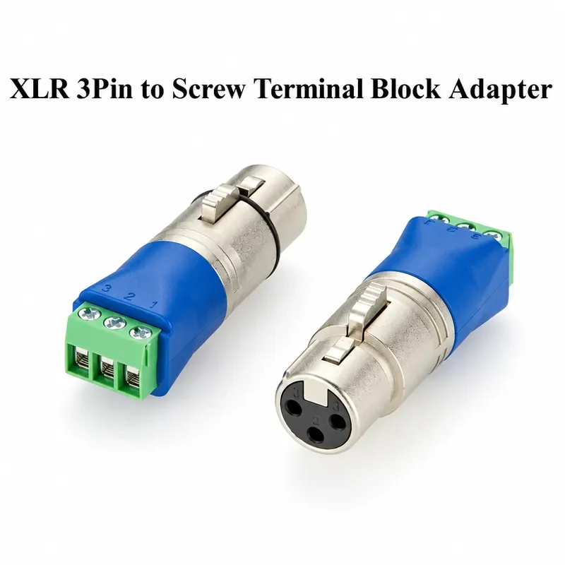 DMX512 XLR 3Pin Female to Screw Terminal Block Adapter XLR Solderless Terminal Board for Lighting Controller, Stage Audio,
