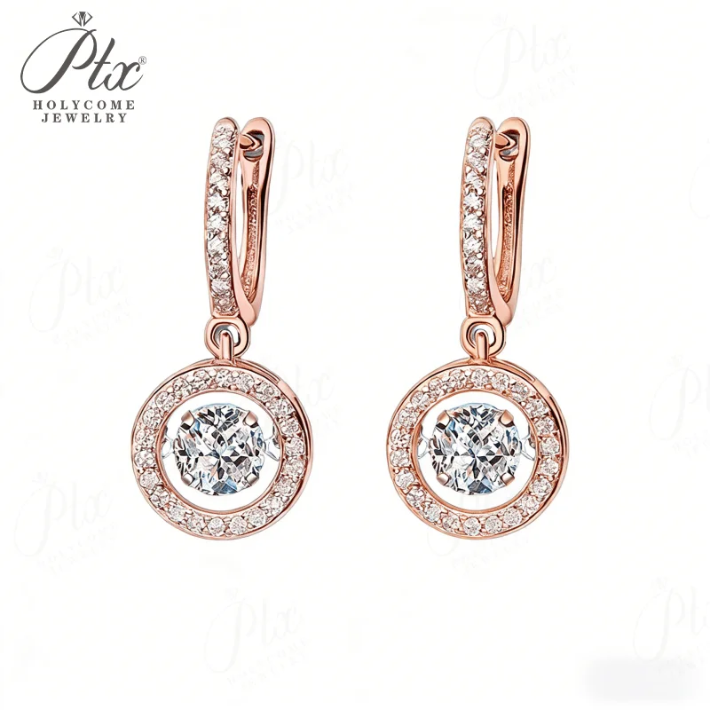 

Круглые движущиеся серьги-гвоздики из стерлингового серебра 925 пробы с муассанитом 5-6,5 мм с модным дизайном GRA Идеальные украшения для женщин в качестве повседневного подарка