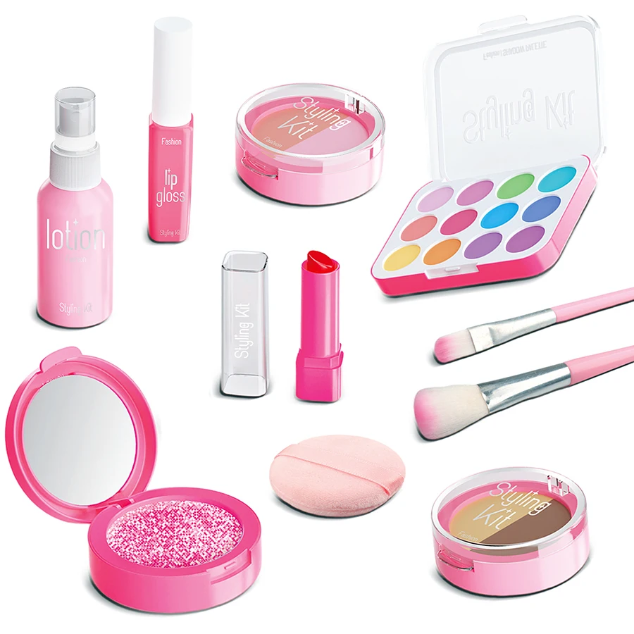 10 قطعة/المجموعة/المجموعة محاكاة التظاهر ماكياج اللعب منزل اللعب لعبة مستحضرات التجميل مجموعة عينيه لوحة أحمر الشفاه تطبيقها (ليست ماكياج حقيقي)