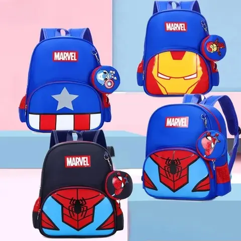 Cartoon Marvels Superhero Cartoon Schoolbags Large Capacity Lightweight Backpacks Birthday Gifts School Bag