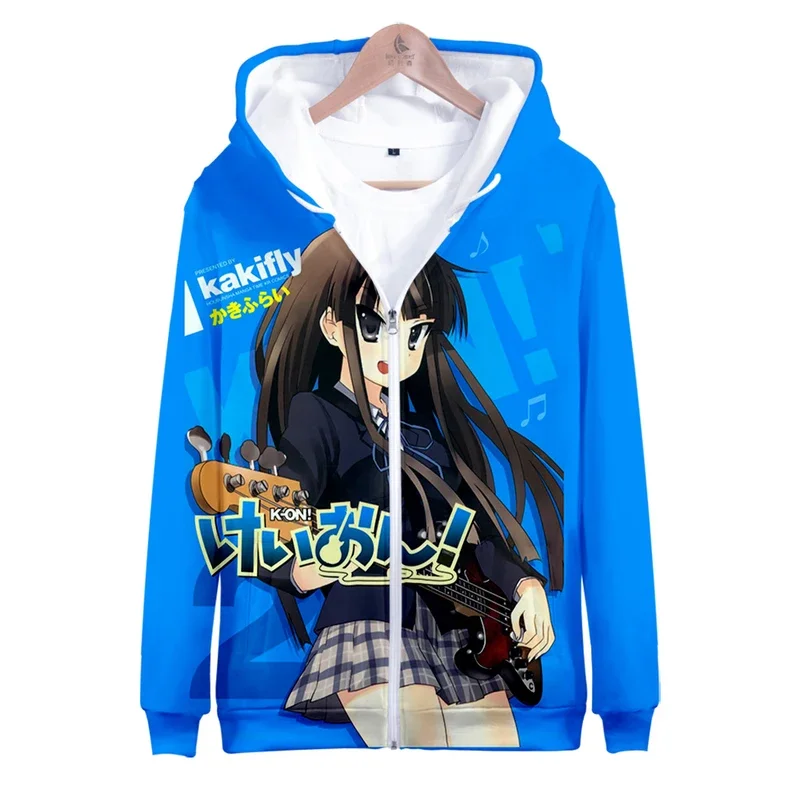 Print K-ON!! Zipper Sweatshirt Women Men Hoodie Unisex Long Sleeve Harajuku Streetwear 2021 Japanese Anime 3D Clothes Plus Size