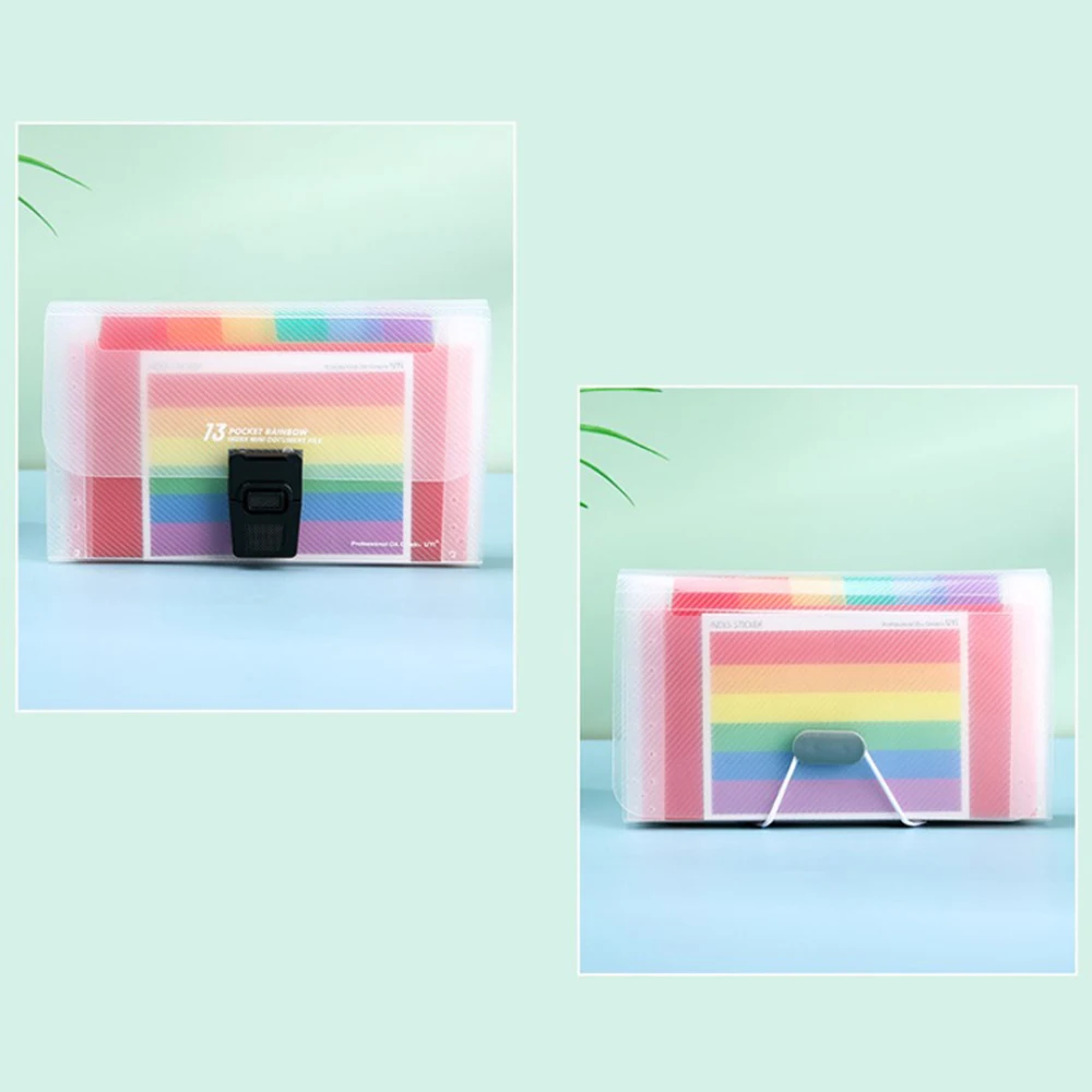 A6 Plastic 13 Pockets File Folder Extension Wallet Bill Receipt File Sorting Organizer Office Storage Bag Folders Filing Product