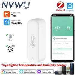 Tuya Zigbee 3.0 Temperature and Humidity Smart Home Thermometer Hygrometer APP Remote Alarm Work with Alexa Google Home