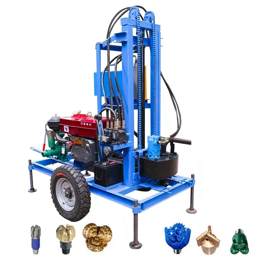Selected Good Items 100m 120m 150m 180m 200m 12hp 22hp 30hp Portable Water Well Drilling Rig With Diesel Engine