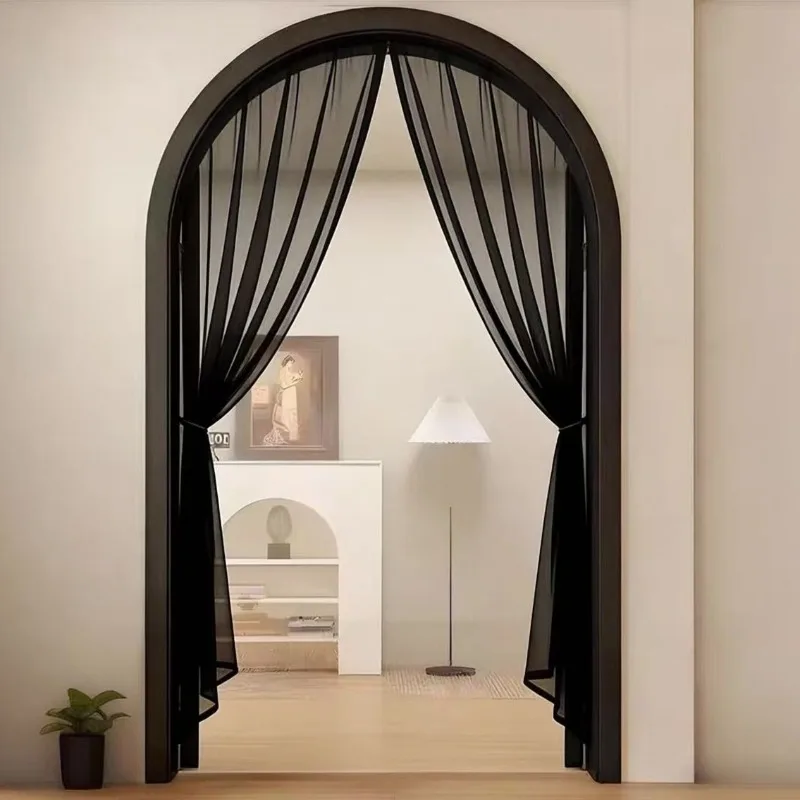 

Black Arched Mosquito Door Screen, High Density Mesh Net, Magnetic Self Sealing Door Curtain Window Screen