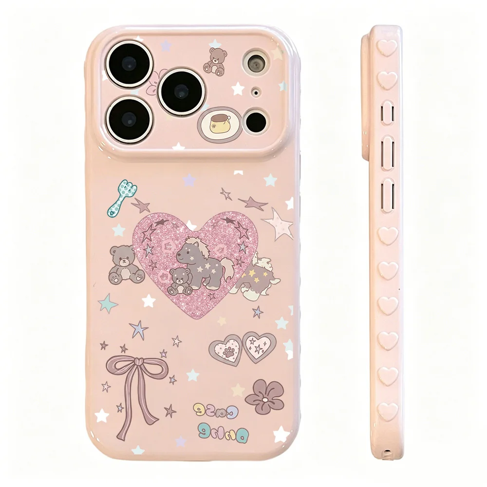 Bow Heart Anlimal Phone Case For Samsung A56 5G A55 A37 A17 A07 4G A26 A54 A35 A15 4G A06 4G A05 Cover Funda Shockproof Silicone
