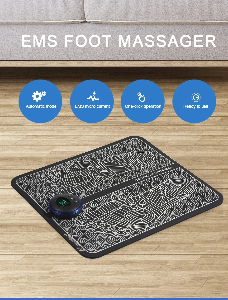 Electric EMS Foot Massager Pad Foldable Massage Mat Muscle Stimulation Relief Pain Relax Feet,Suppoer Dropshipping