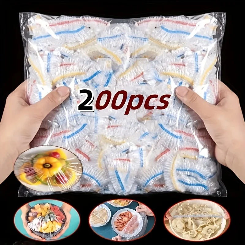 200 Pieces Of Heavy-Duty, Disposable Cling Film – Blue Red, Stretchable, Leak-Proof, Dust-Proof Plastic Film
