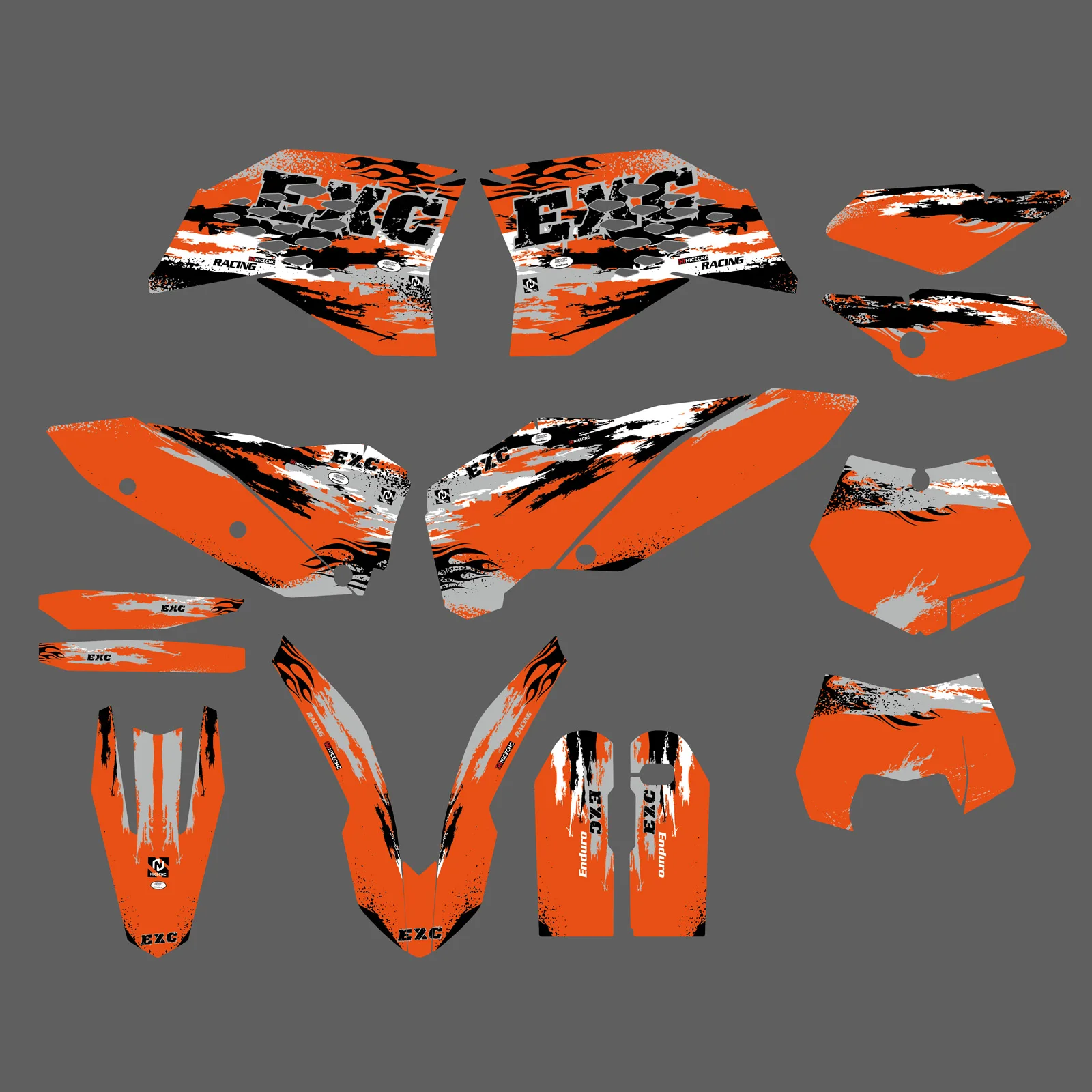 

For KTM EXC 300 EXC 250 EXCF 350 SX 125 SXF 250 SXF 450 XC XCF XCW XCF-W 2008-2010 Motocross Graphics Background Decals Sticker