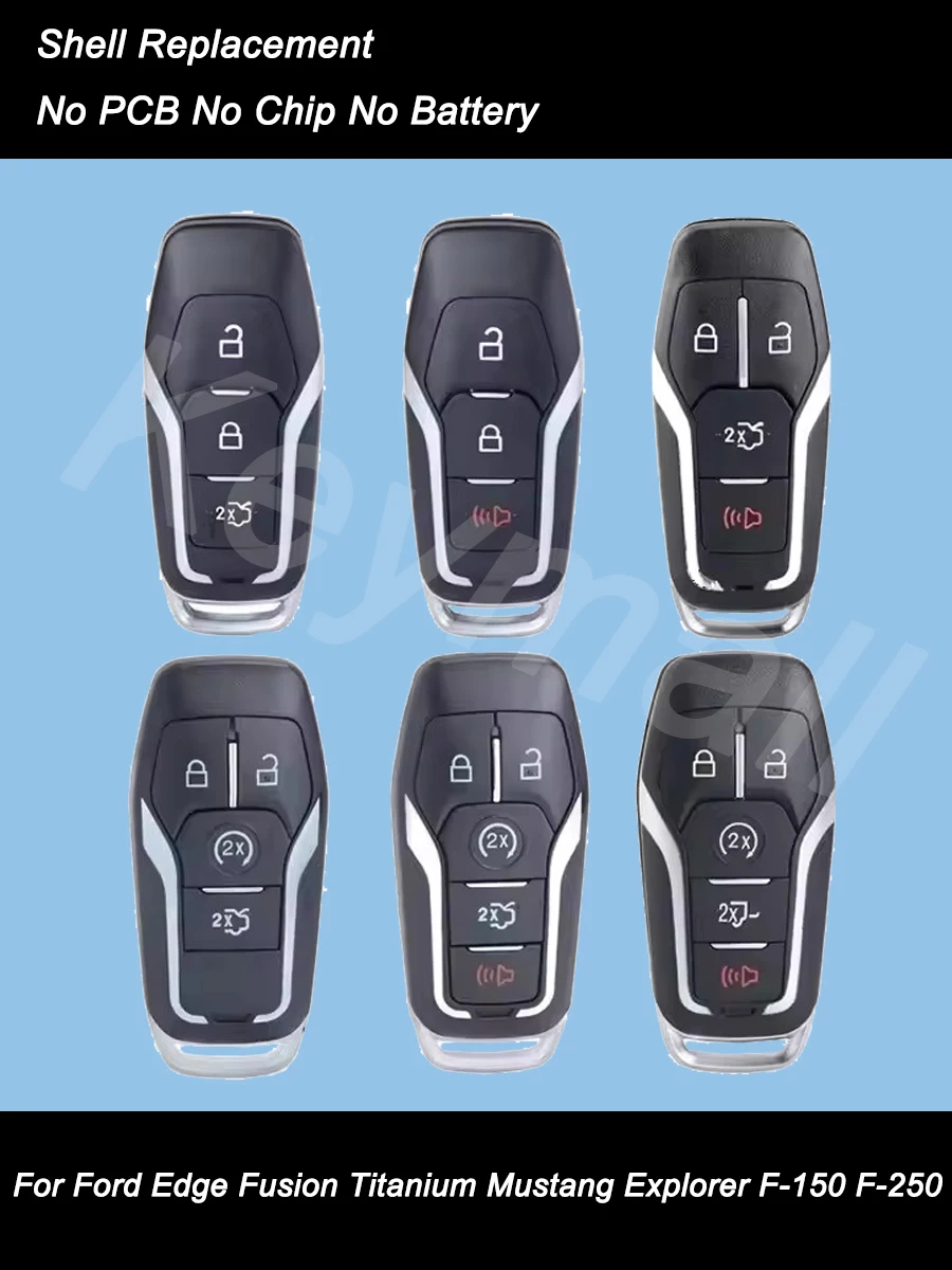 

KEYECU Smart Remote Car Key Shell Case With 3 4 5 Buttons Cover Fob for Ford Edge Fusion Titanium Mustang Explorer F-150 F250