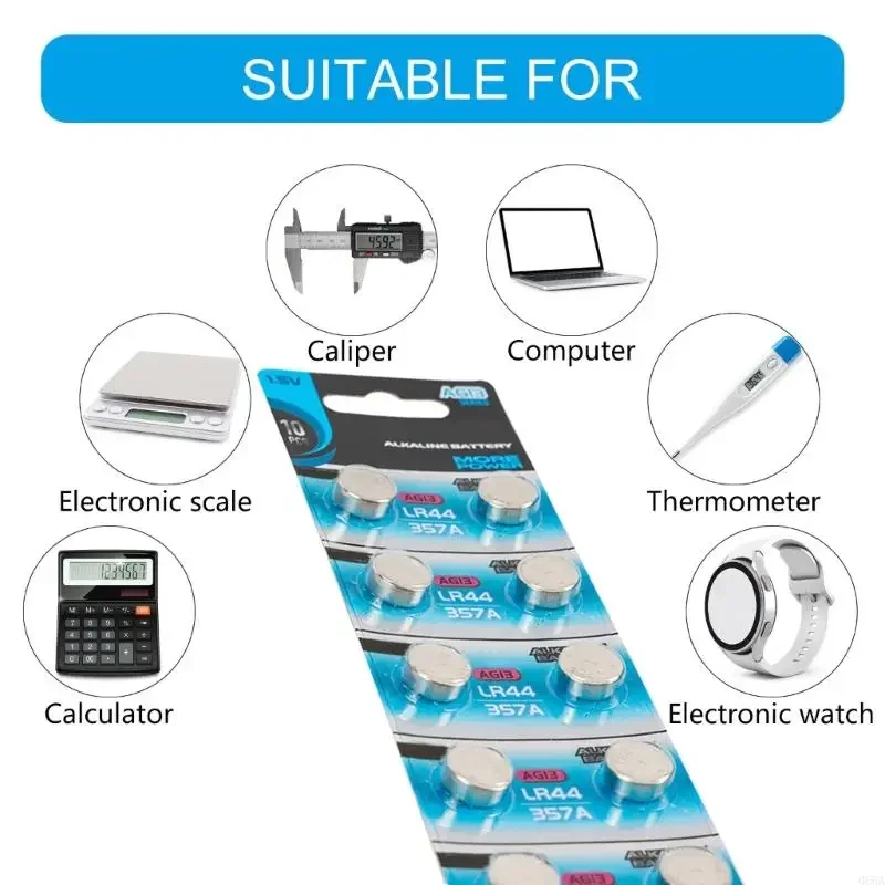 AG13 LR44 1.55V زر القلوية زر البطاريات الزر بديل بديل للعروض الموثوقة في جهاز متعدد