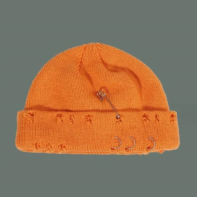 قبعة صغيرة قصيرة صياد السمك قبعة مضلعة دبوس دوكر شتاء دافئ محبوك قبعة الجمجمة #3