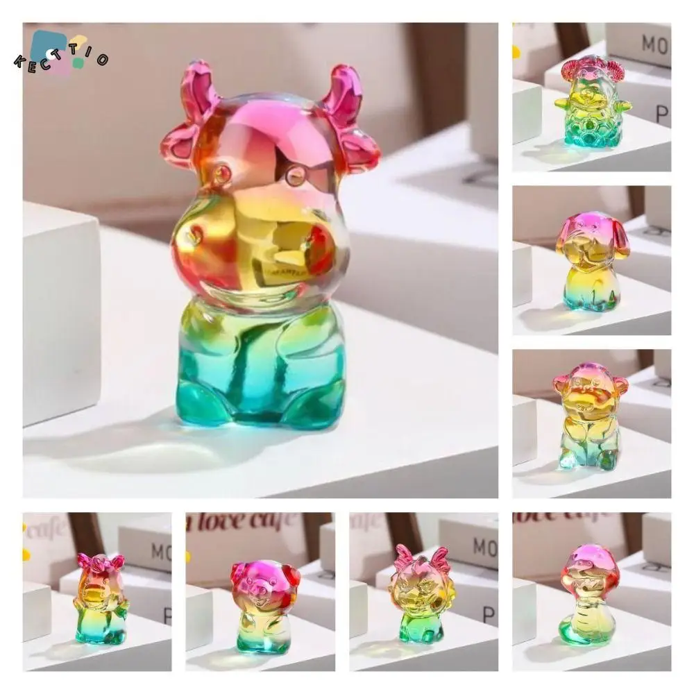 

Crystal Cartoon Animal Figurines Elegant Zodiac Animals Mini Miniature Figure Portable Multiple Colored