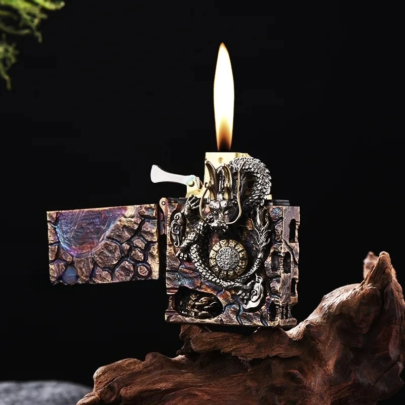

Original Copper Handmade Armor, Taixu Youlong Large Version Desktop Decoration, High-end Gift, Kerosine Lighter Gadgets for Men