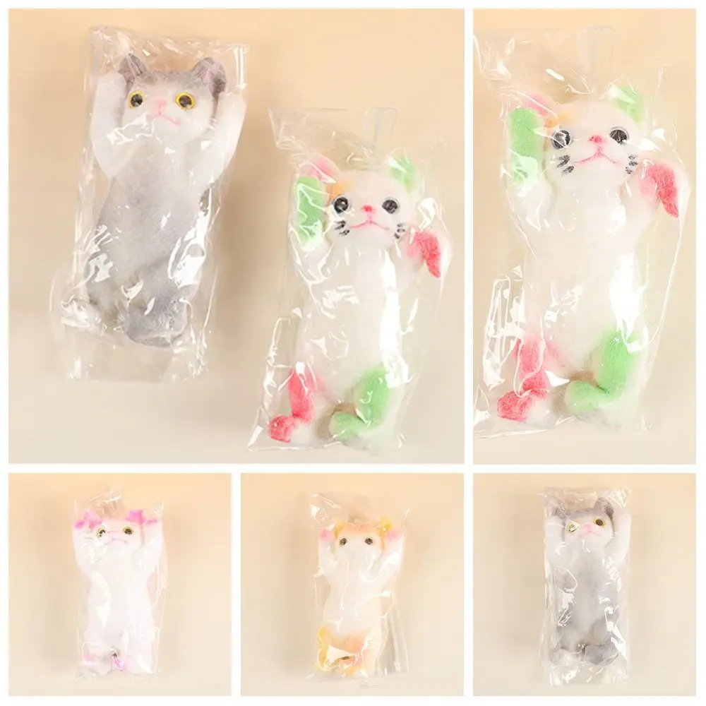 Boneca de gato de recuperação lenta, brinquedo de apertar, desenho animado, simulação colorida, brinquedos de apertar, animal macio, gato, brinquedo sensorial