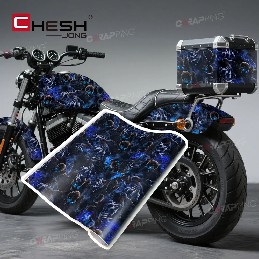 Vinyl Paper for Car Tuning Accessories Auto Skull Vinyl Wrap Film Halloween Vehicle Decoration Exterior Car Stickers Motorcycles