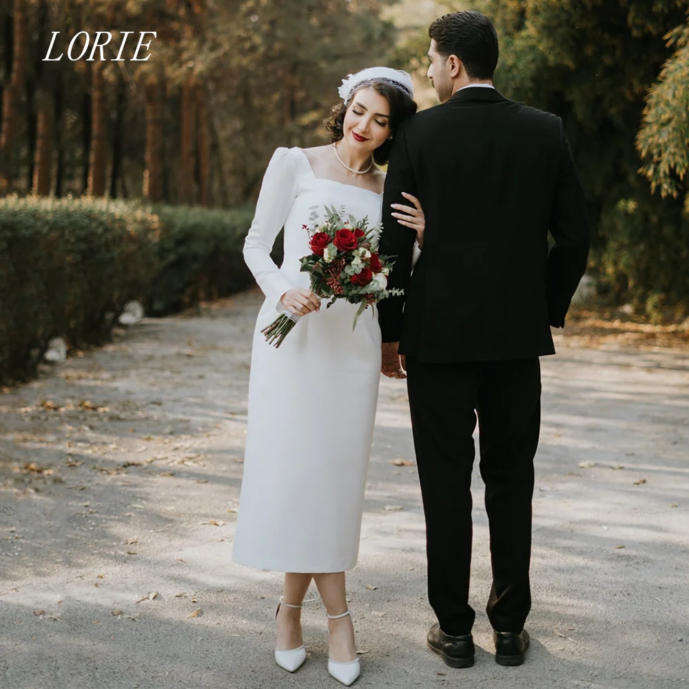 LORIE Luxury Mermaid Wedding Dress Loose Full Sleeve Bridal Dresses Elegant Square Neck Wedding Gown Customized 2026