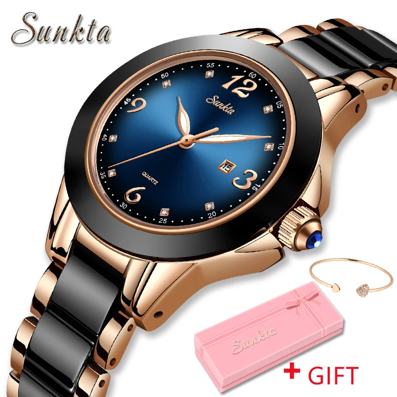 LIGE Brand Women Watches Fashion Waterproof Watch Woman Ceramic Bracelet Set Wristwatch Ladies Watch Girl Clock Relogio Feminino