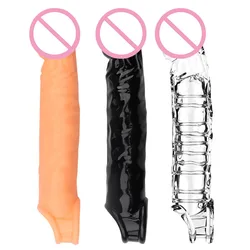 Reusable Penis Sleeve Sex Toys for Man Penis Enlargement Delay Ejaculation Condoms Adult Sex Supplies Erotic Toys Sex Shop 18+