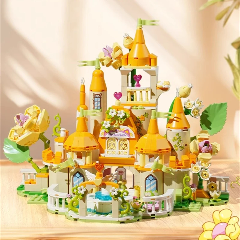 Keeppley garden castle building block house fai da te assemblato ornamenti fatti a mano giocattoli educativi per bambini regalo di compleanno