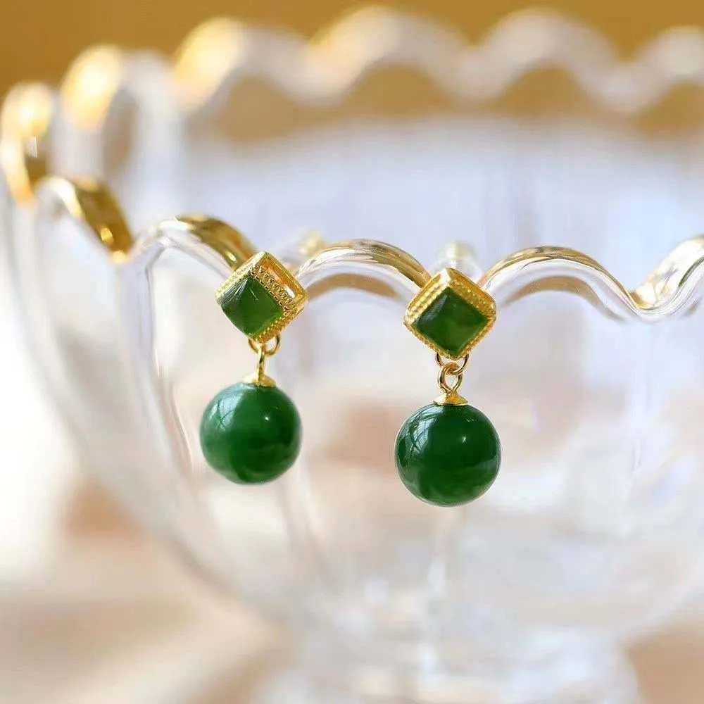 New Chinese style golden green coloured glaze square Chinese style personality all match 9999gold