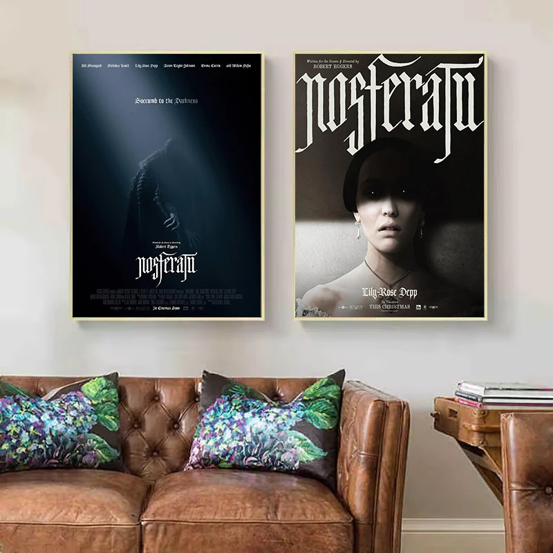 Nosferatu 2024 Classic Horror Vampire Movie Vintage Film Poster Canvas Painting Wall Art Pictures Home Living Room Decor