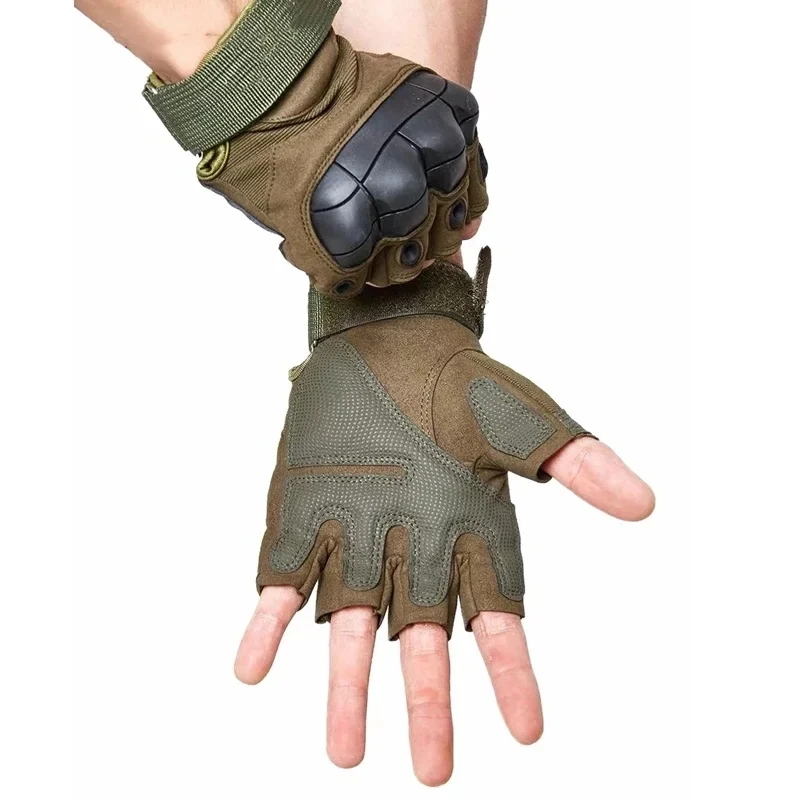 Outdoorowe taktyczne rękawiczki bez palców Hard Knuckle Paintball Airsoft Hunting Combat Riding Hiking Half Finger Gloves-