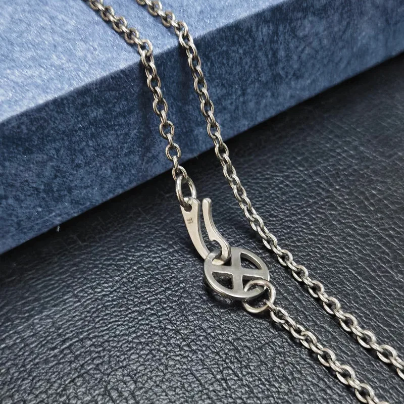 New Pure Titanium 3mm O-shaped Chain Ultra Light Anti Sensitive Necklace Fine Ball Chain Trendy Retro Men's and Women's Chains