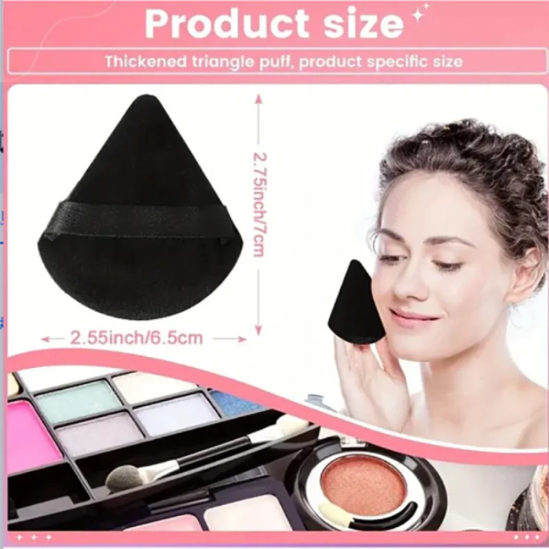 2Pcs Soft Velvet Cosmetic Puff Triangle Powder Puff Makeup Blender Beauty Sponge Puff Foundation Sponge Make Up accessori