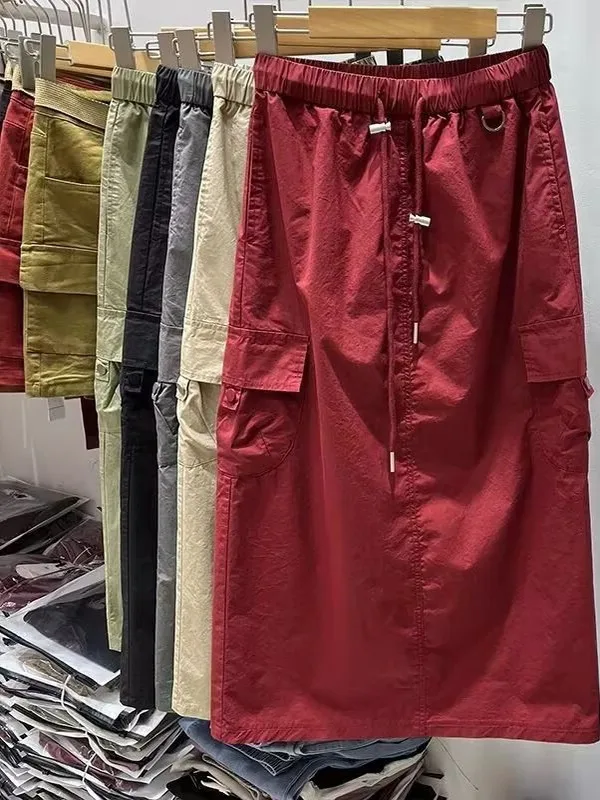 

High Waist Straight Cut Casual Commute Workwear Skirt Women's A-Line Midi Skirt Slimming Effect No Tag Brand